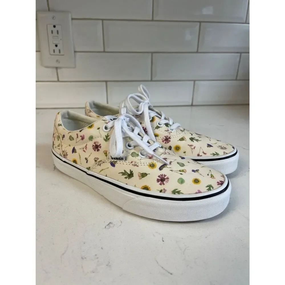 Vans Doheny 'Pressed Floral - Classic White' Women’s Size 6.5 Worn 2-3 Times